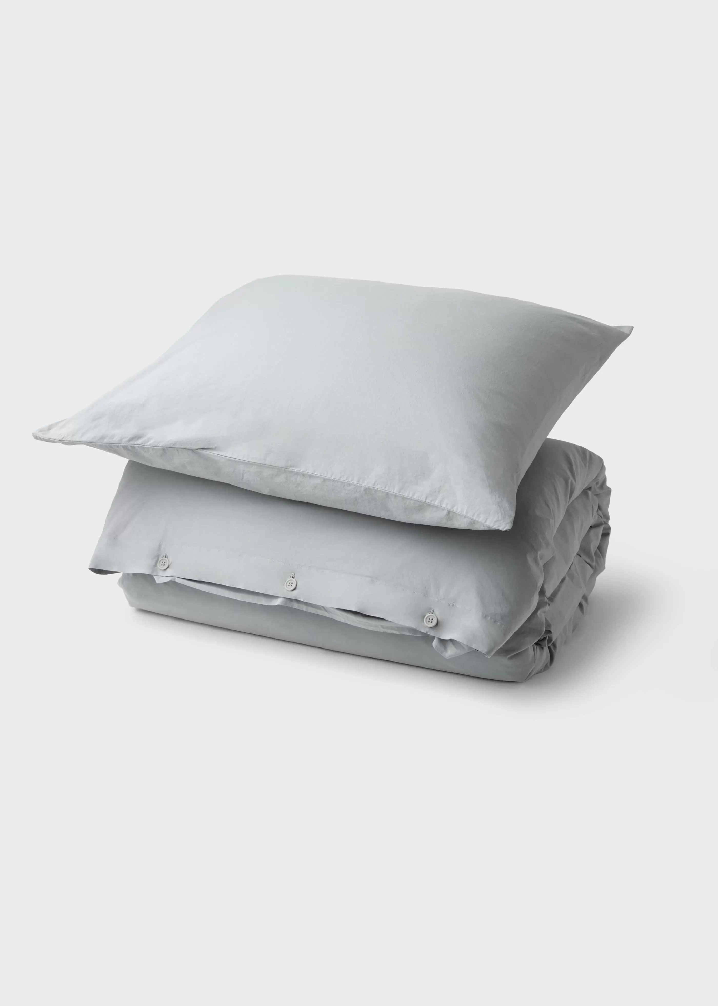 Klitmoller Collective Bed set - Plain - 140 x 200 + 60 x 70 - Pastel grey- Bettwäsche