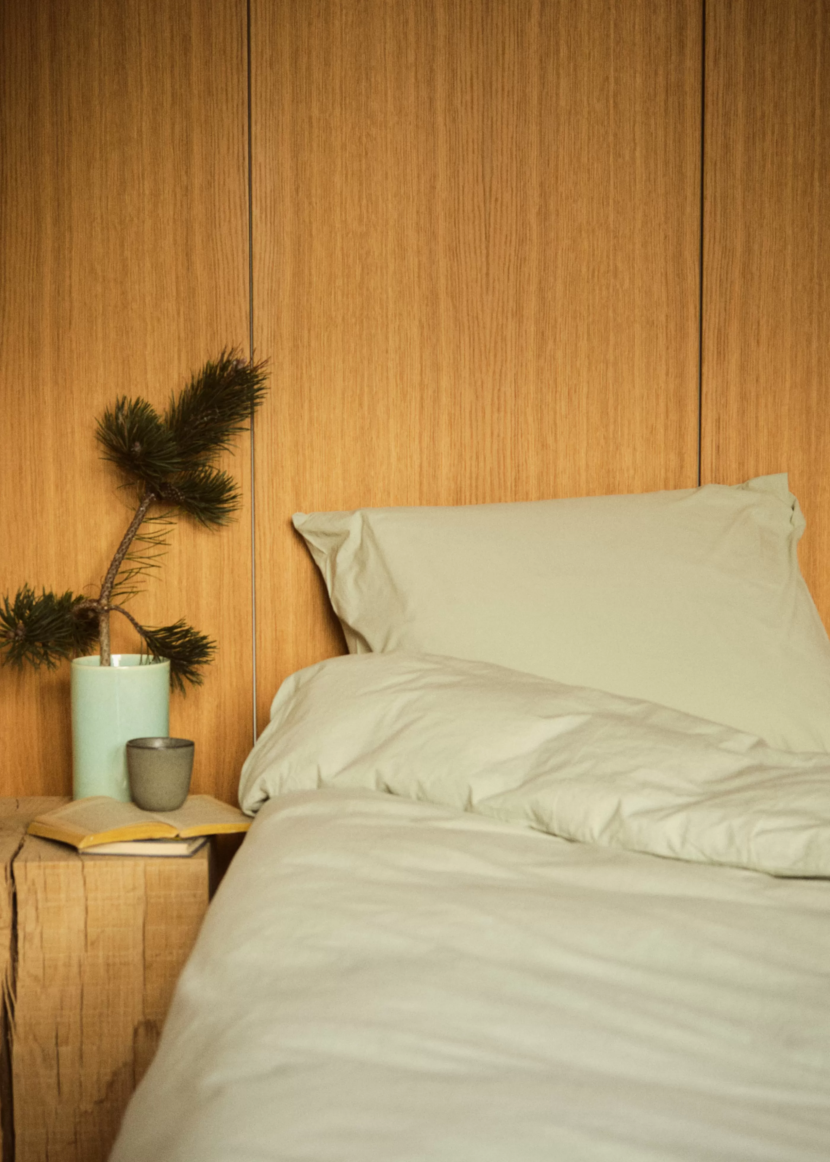 Klitmoller Collective Bed set - Plain - 140 x 200 + 60 x 70 - Sage- Bettwäsche