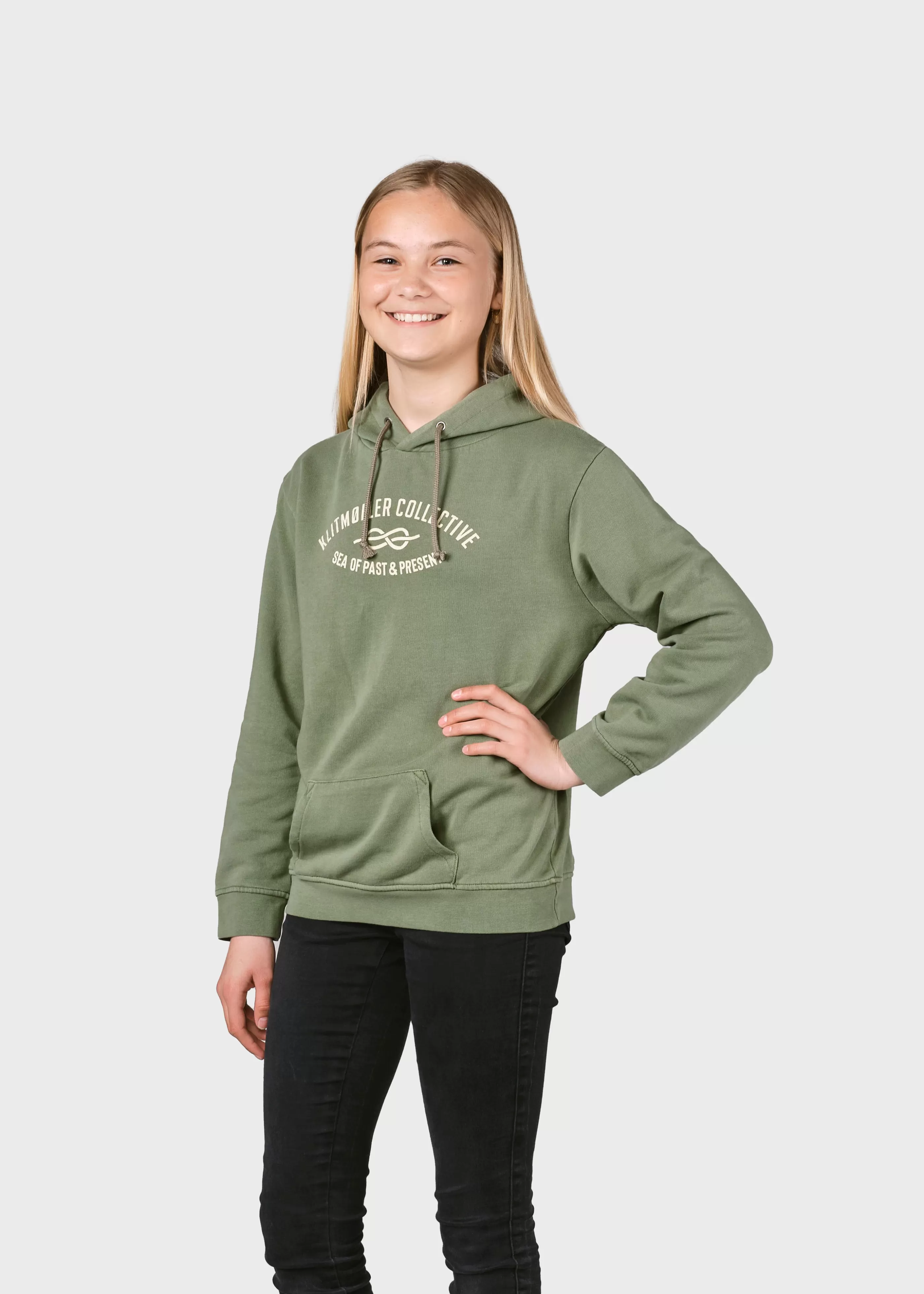 Klitmoller Collective Kids logo eye hoodie - Pale green- Kinder