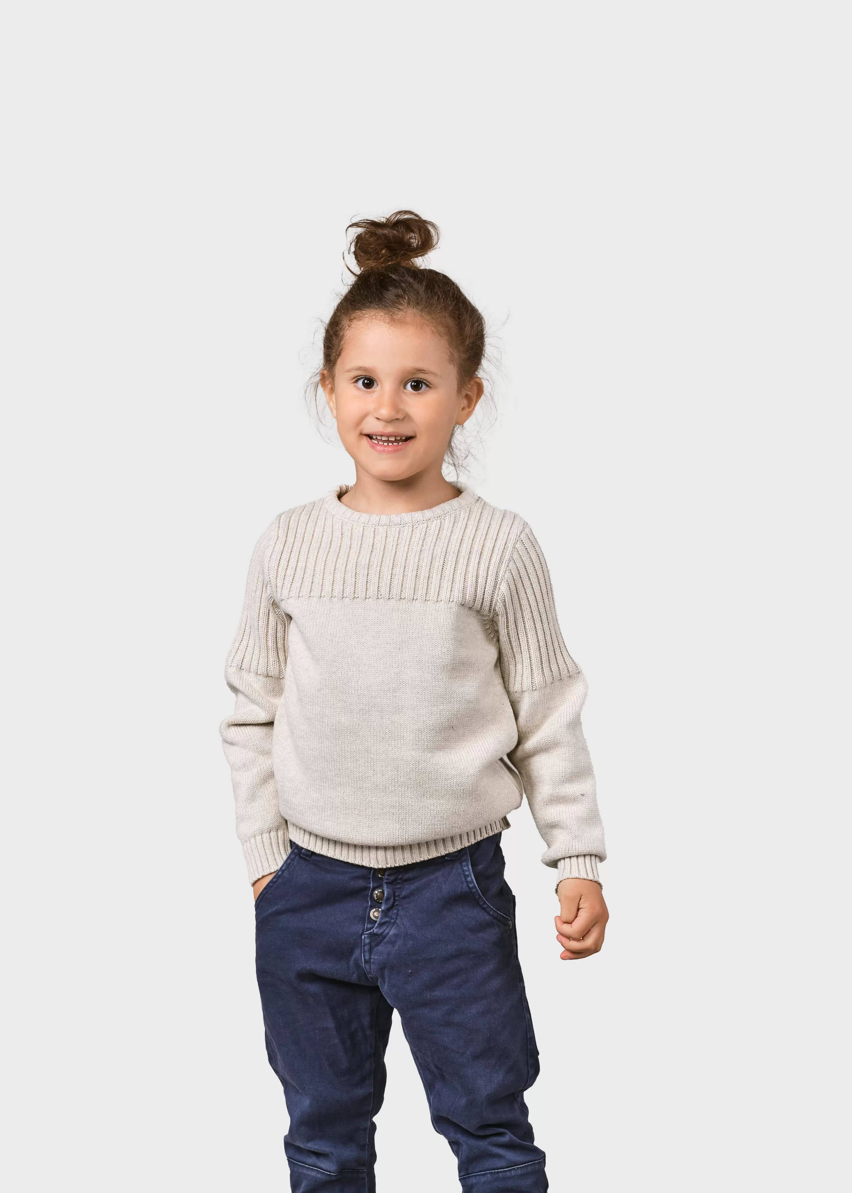 Klitmoller Collective Kids pattern cotton knit - Cream- Kinder