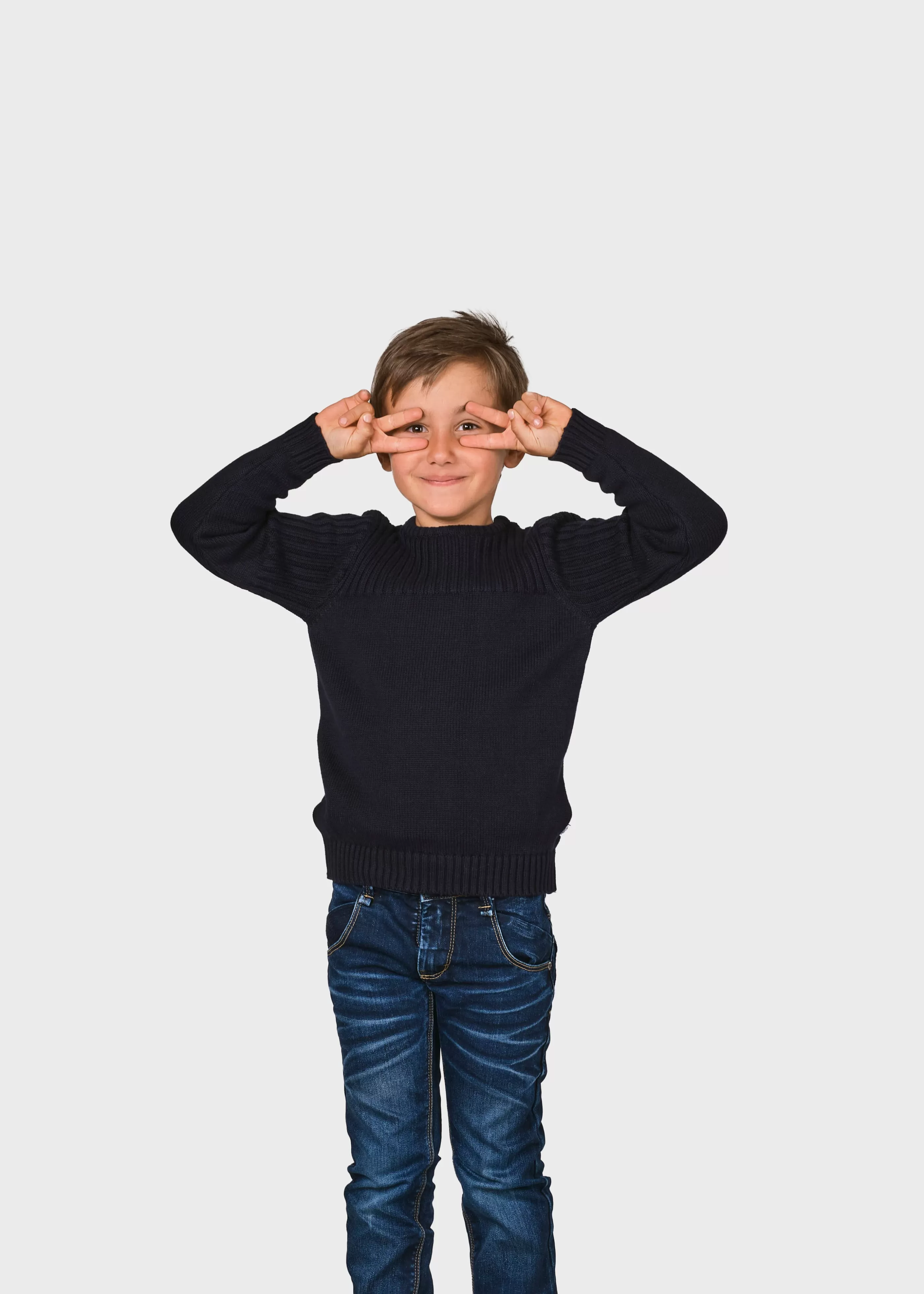 Klitmoller Collective Kids pattern cotton knit - Navy- Kinder