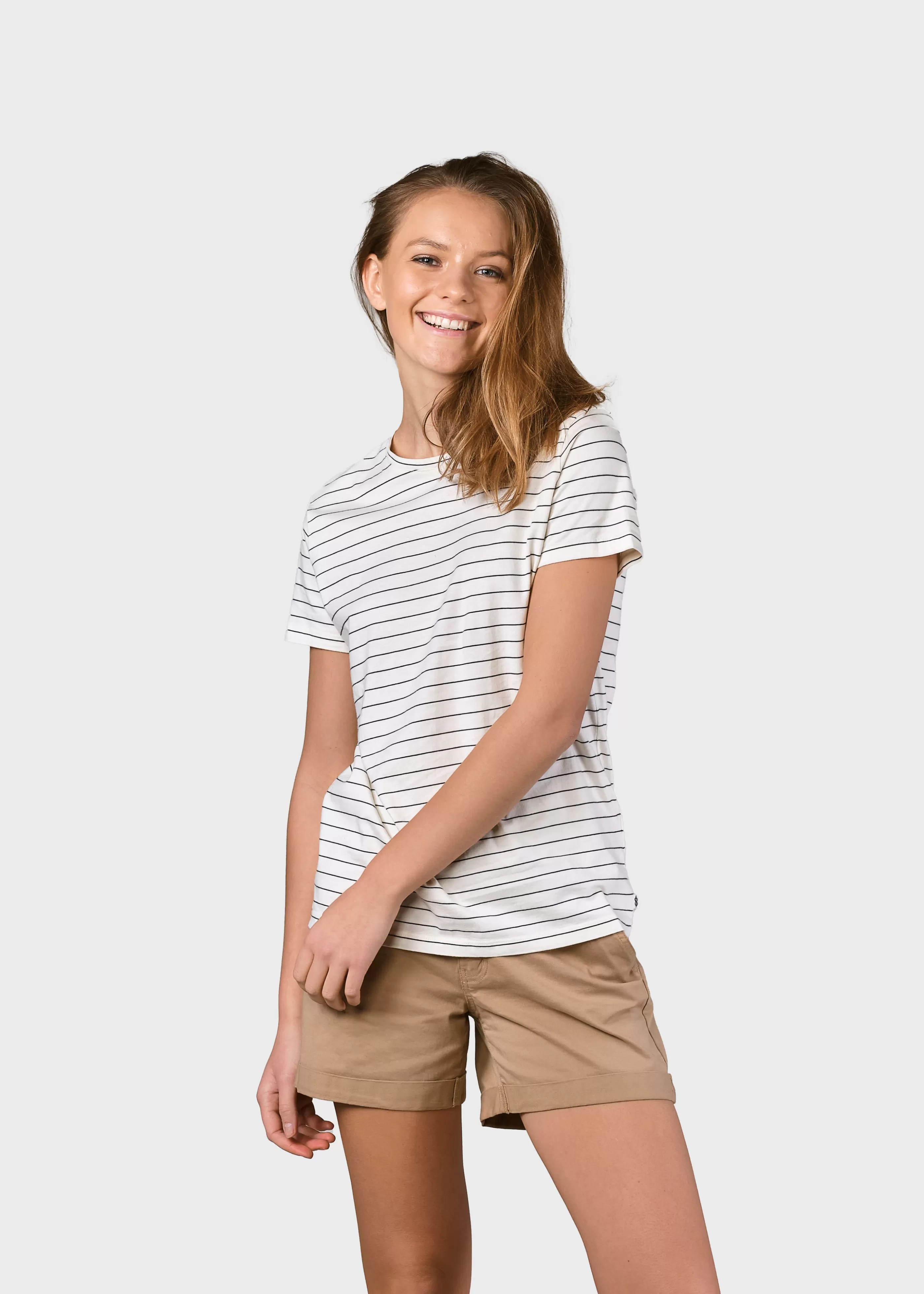 Klitmoller Collective Trine tee - Cream/navy- T-shirts